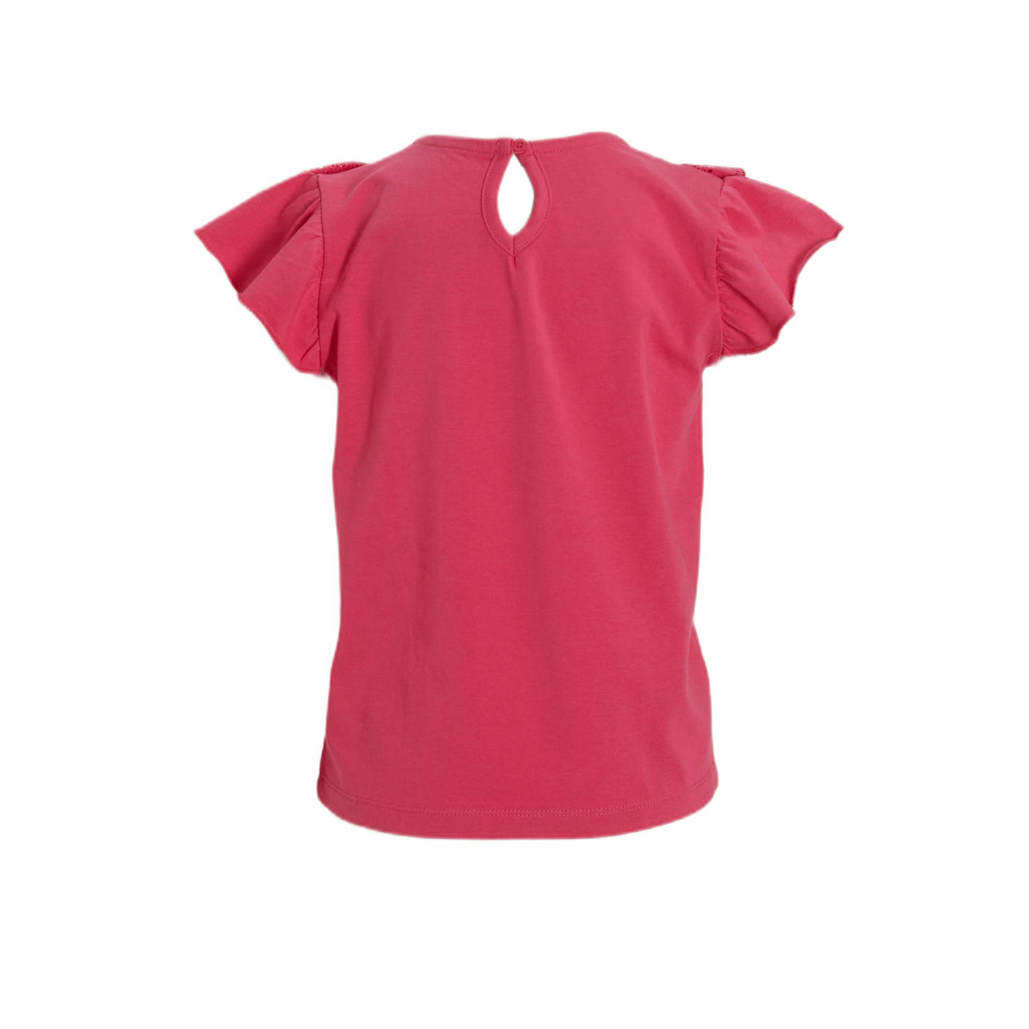 anytime T-shirt met broderie roze