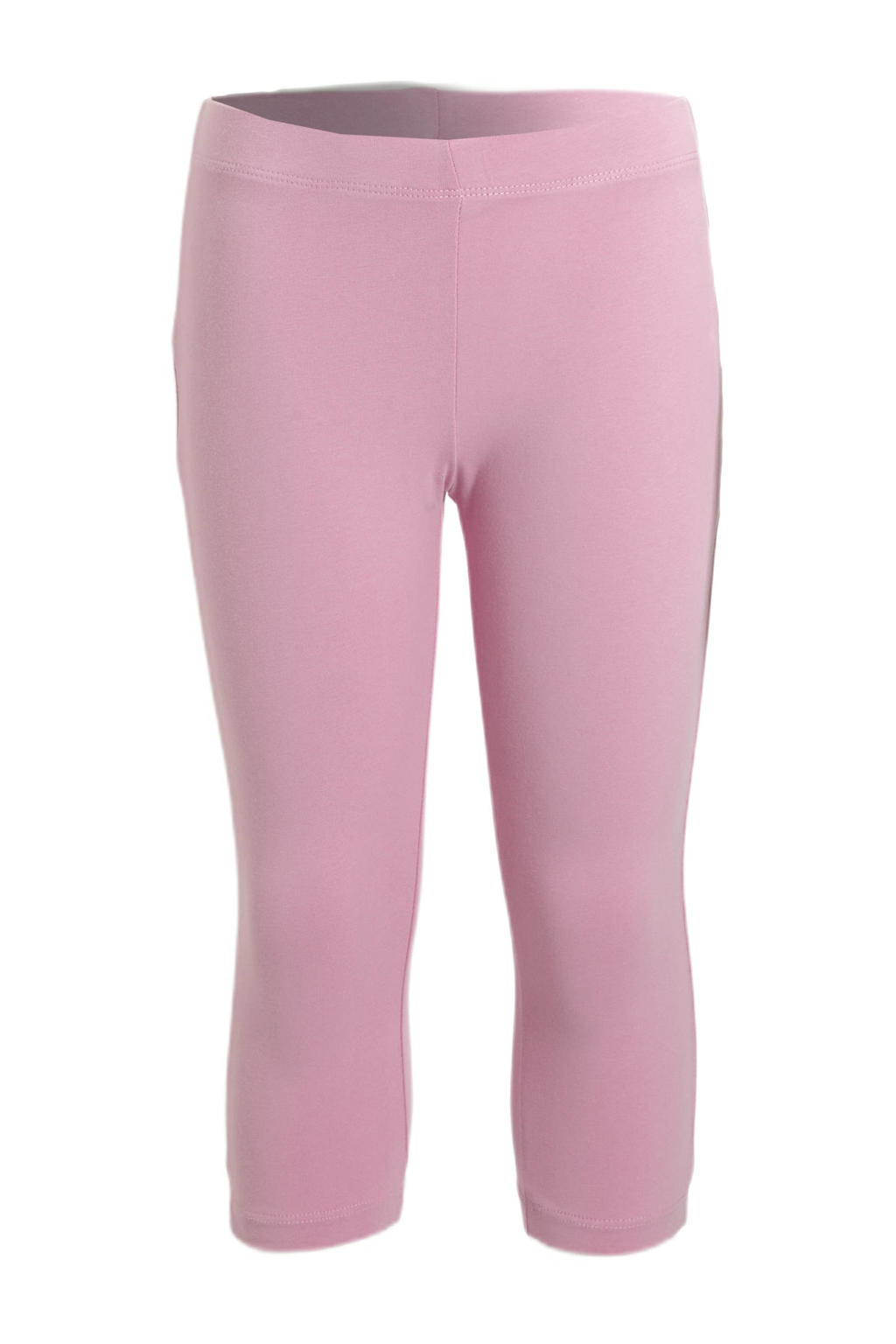 Roze meisjes Anytime cropped legging van katoen met elastische tailleband en effen