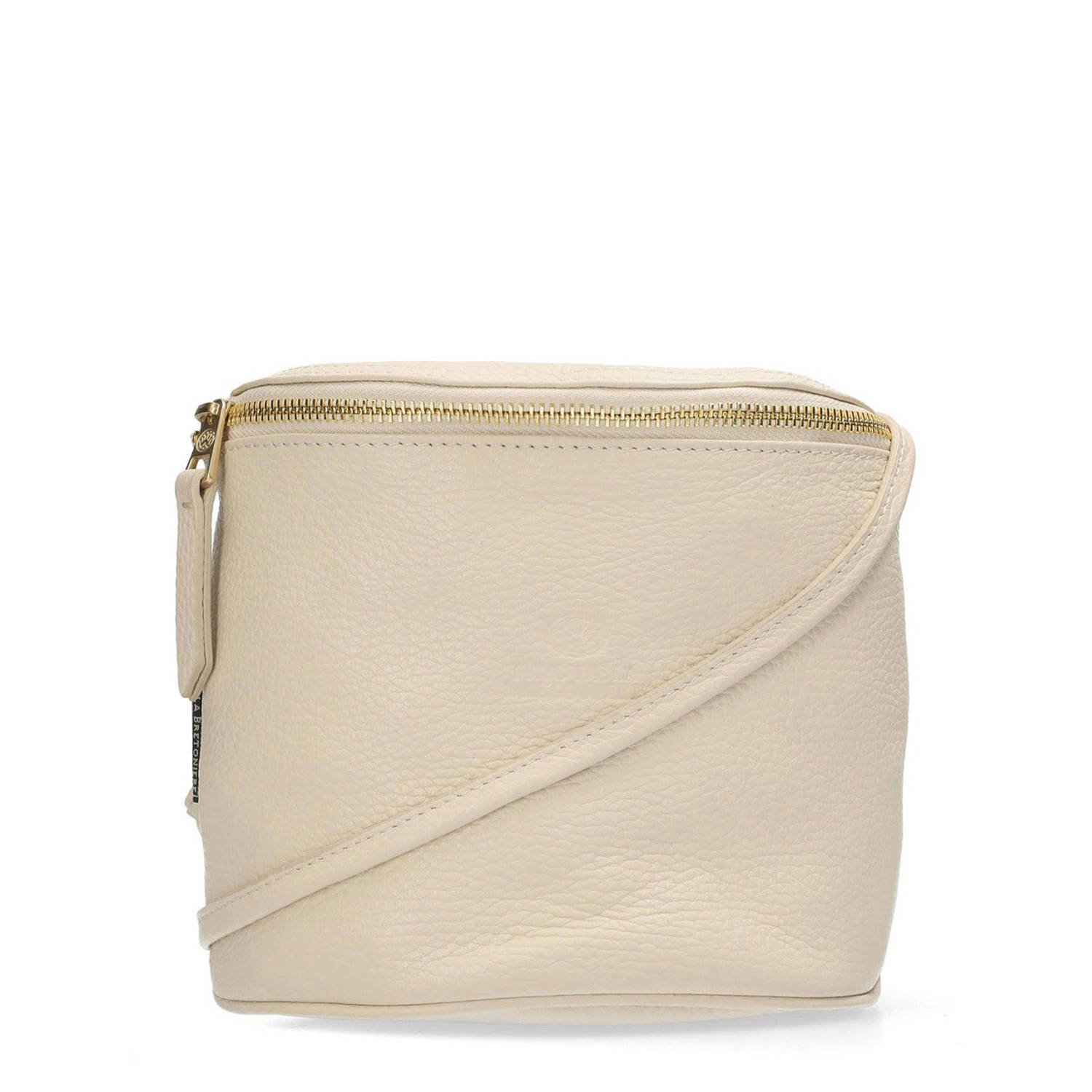 Fred de la Bretoniere Marianneke Crossbody Leren Tas Beige Dames