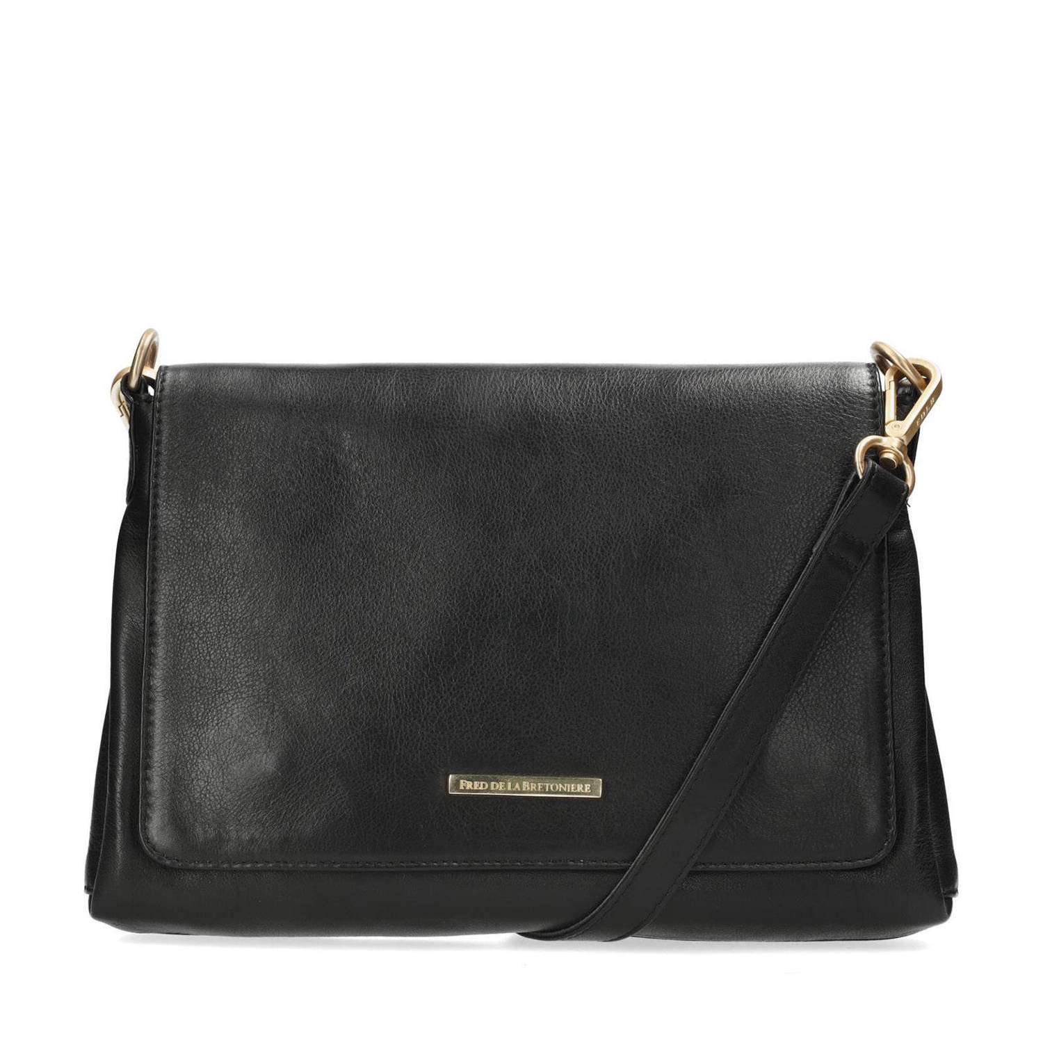 Fred de la Bretoniere leren crossbody tas Noa zwart