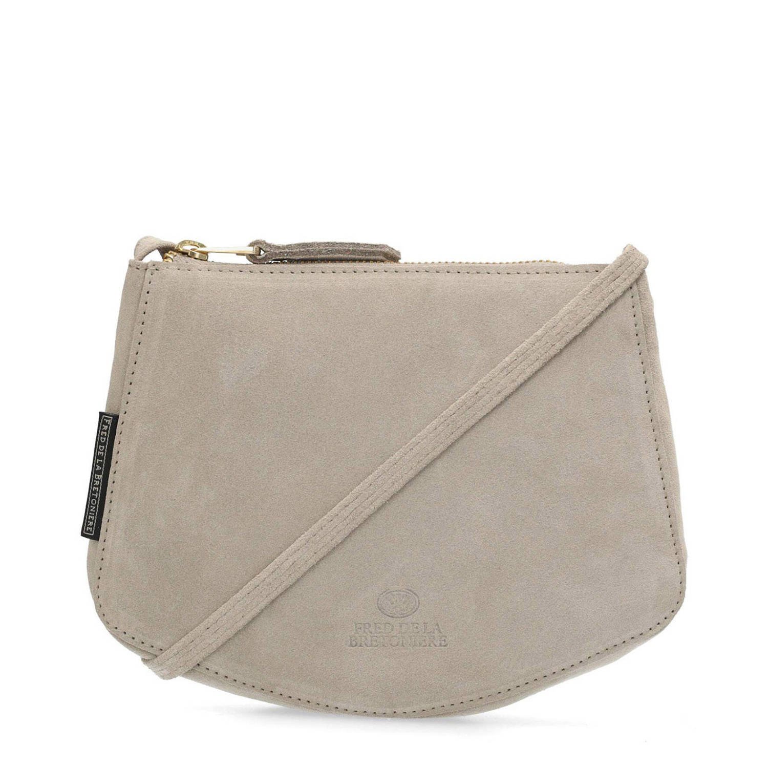 Fred de la Bretoniere suede crossbody tas Beau beige