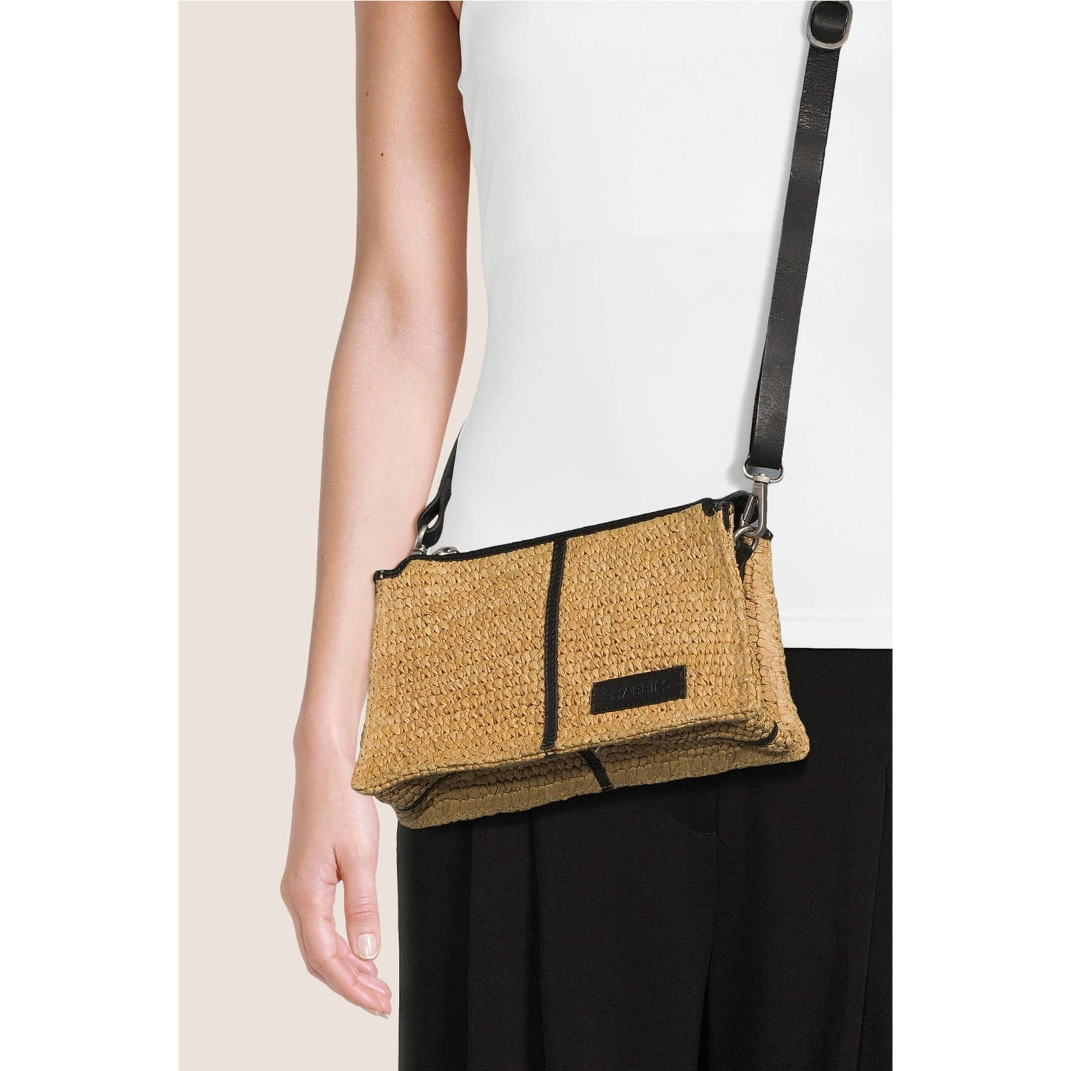 Shabbies Amsterdam crossbody tas Noka bruin zwart