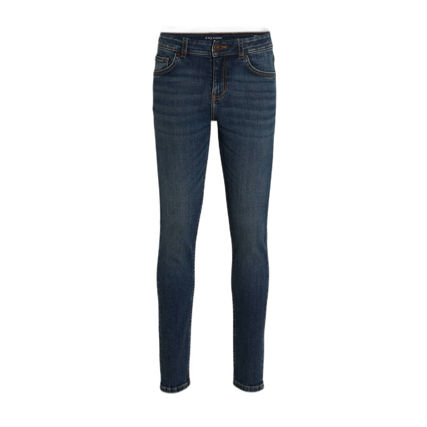 Anytime skinny jeans donkerblauw Jongens Denim 128