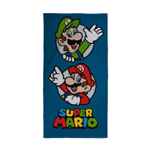 Wehkamp Nintendo kinderstrandlaken Mario en Luigi (140x70 cm) Multi aanbieding