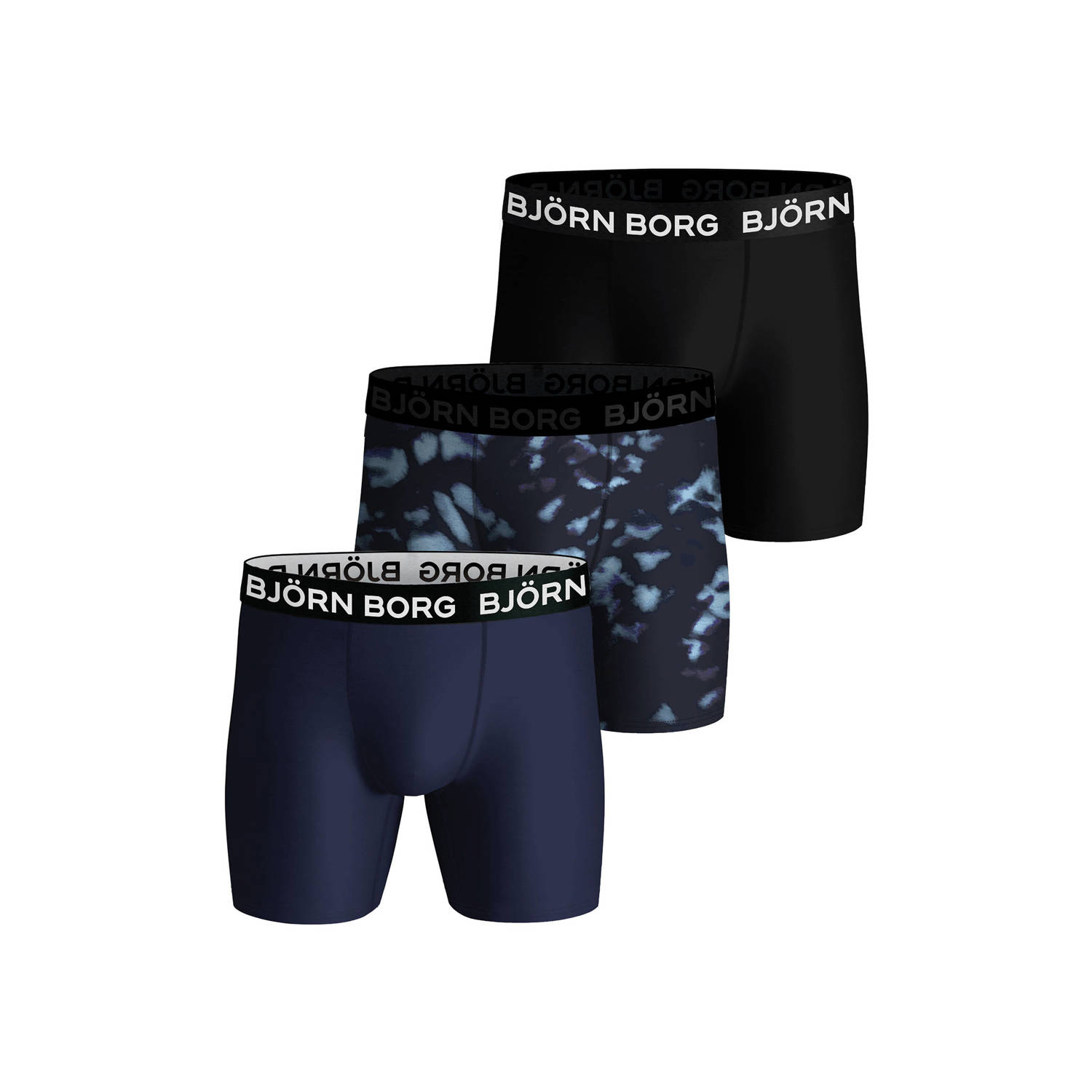 Bjorn Borg Björn Borg Performance Boxershorts 3-Pack Blauw Zwart