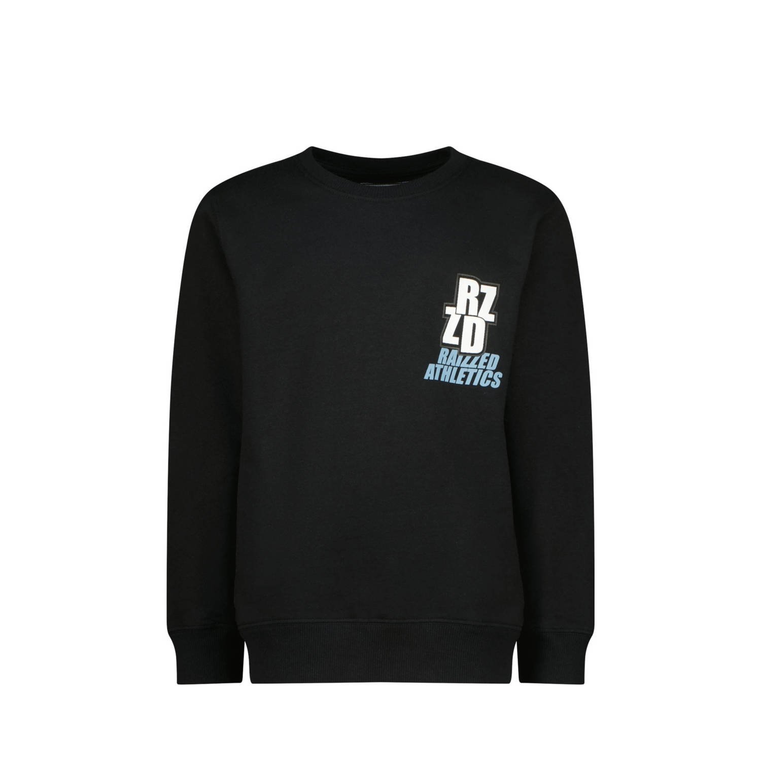 Raizzed sweater Monroe met printopdruk zwart Printopdruk 128