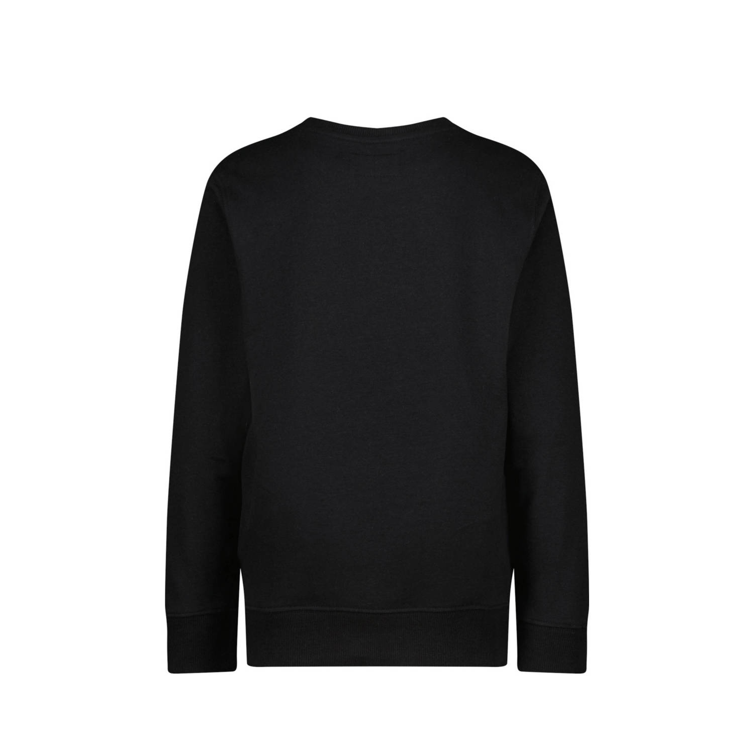 Raizzed sweater Dundee met tekst zwart