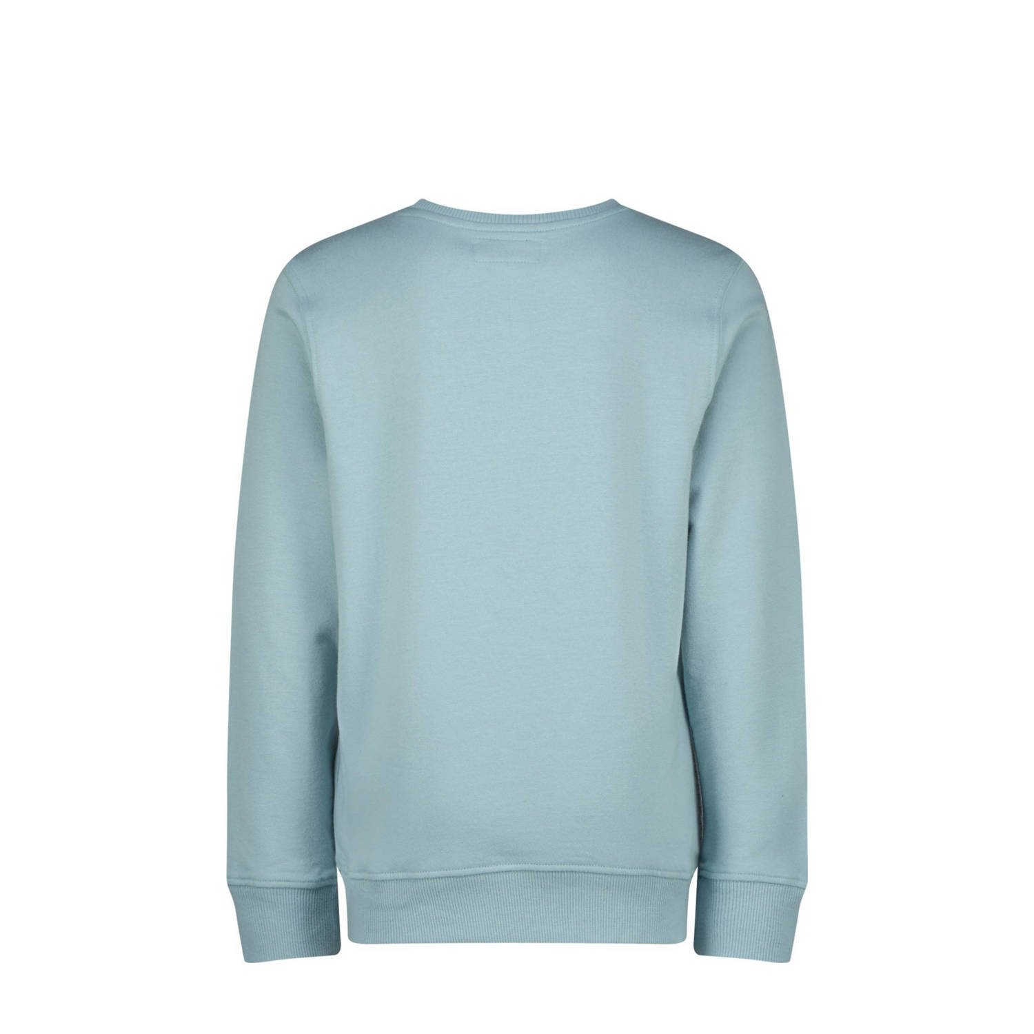 Raizzed sweater Monroe met printopdruk lichtblauw
