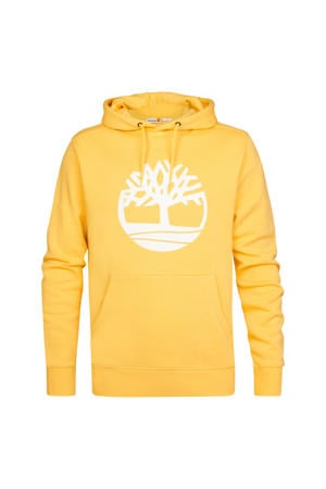 hoodie met printopdruk geel