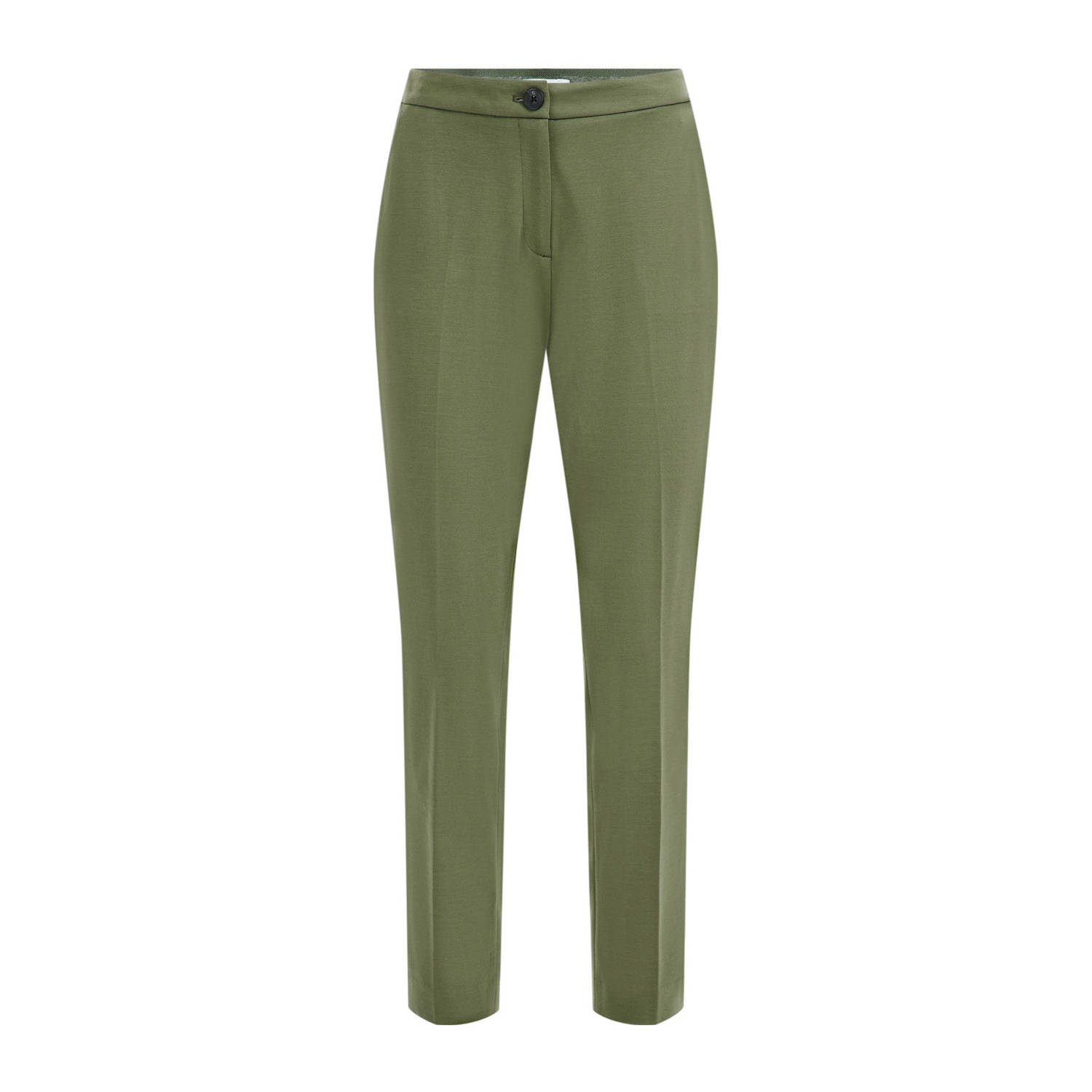 WE Fashion high waist slim fit chino olijfgroen groen