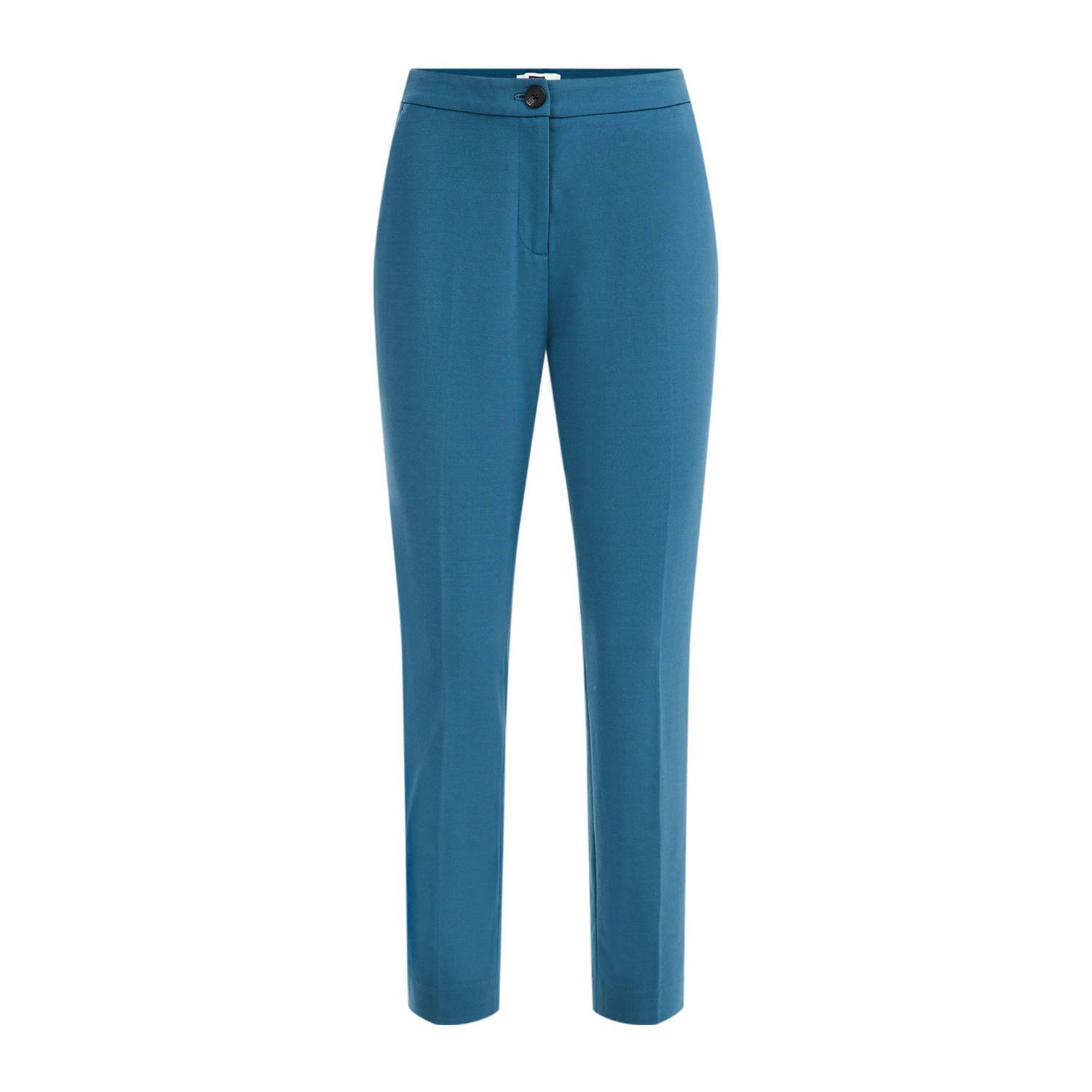 WE Fashion high waist slim fit chino blauw