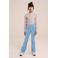 WE Fashion velours flared broek lichtblauw