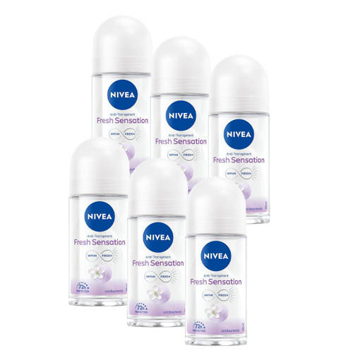 NIVEA Fresh Sensation Anti-transpirant Roll-On deodorant - voordeelverpakking - 6 x 50 ml