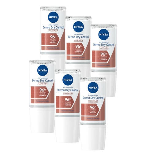 NIVEA Derma Control Female Roll-On deodorant - voordeelverpakking - 6 x 50 ml