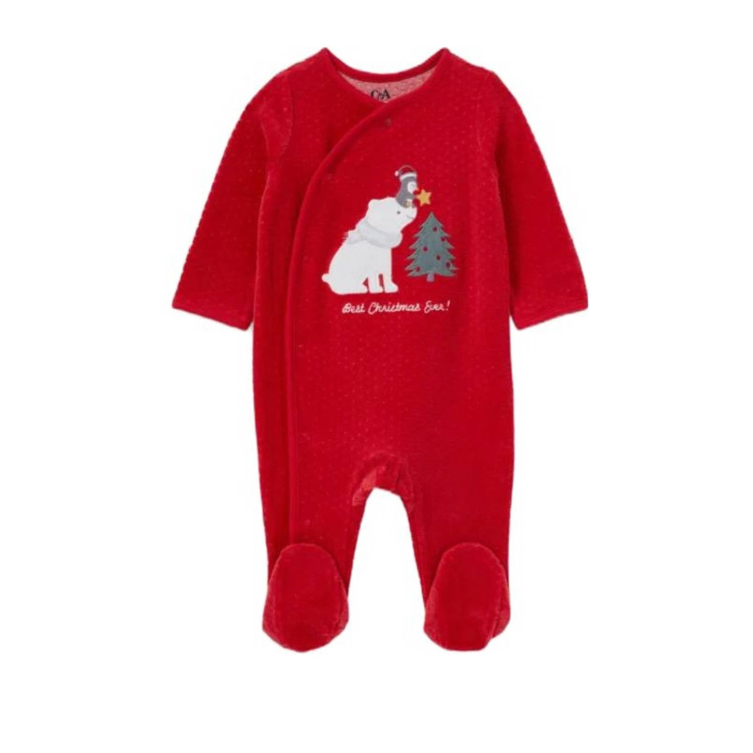 C&A baby kerst onesie rood