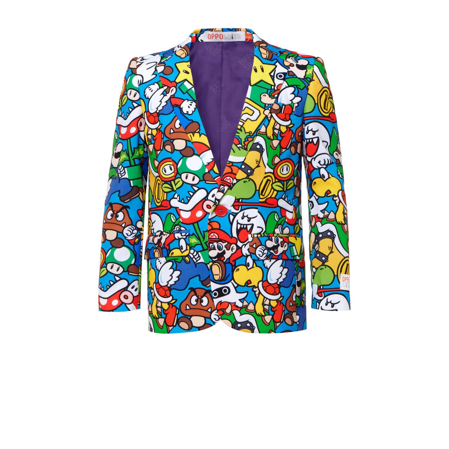 OppoSuits kostuum Super Mario™ met all over print multi Jongens Polyester Klassieke kraag 110 116