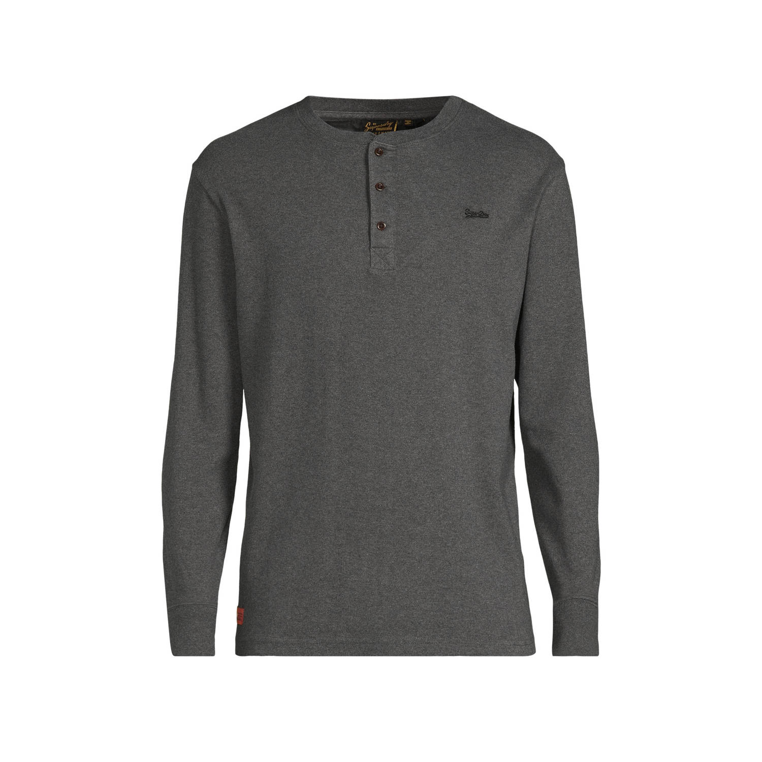 Superdry regular fit longsleeve Vintage logo met logo charcoal marl