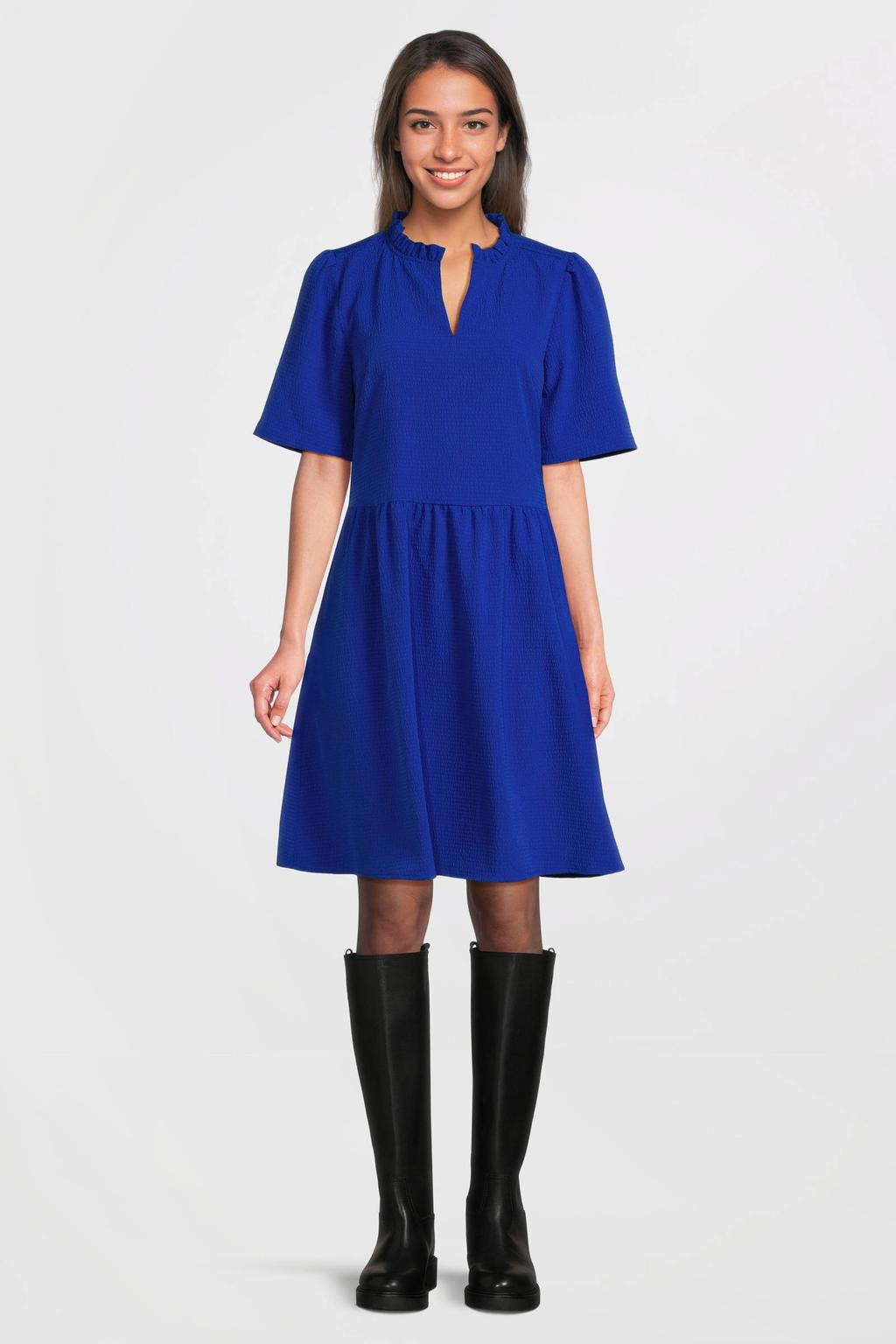 Imagine jurk met textuur blauw