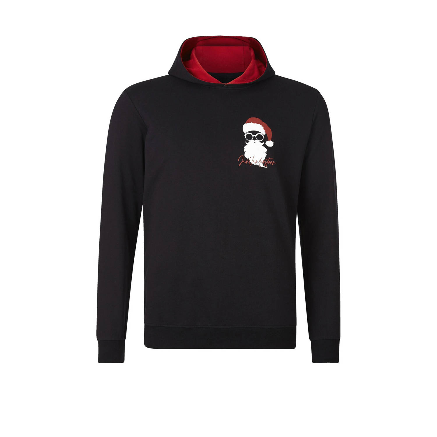 Jan Vanderstorm +FIT Collectie hoodie FREERIK Plus Size met printopdruk zwart