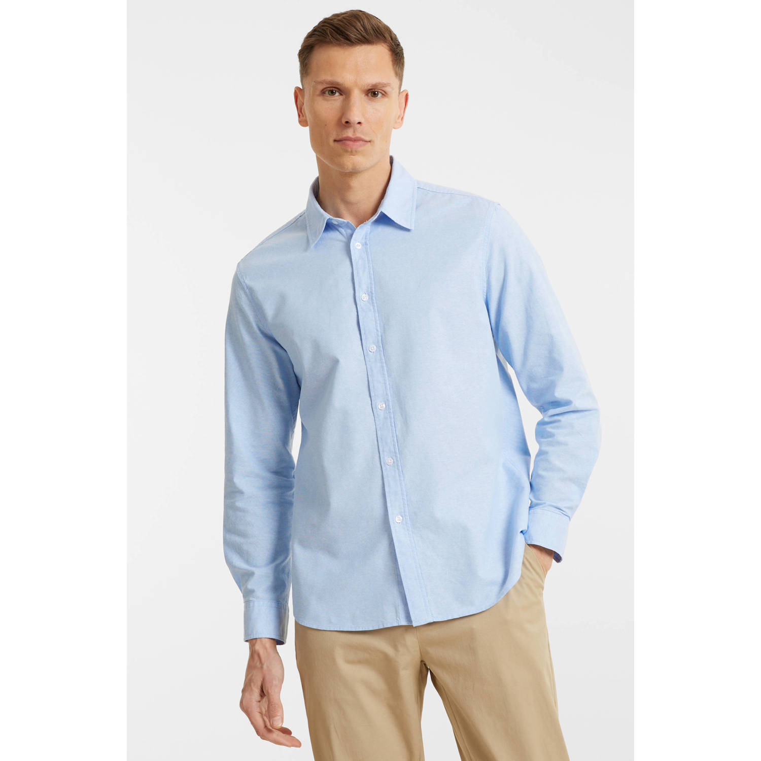Anytime oxford overhemd blauw