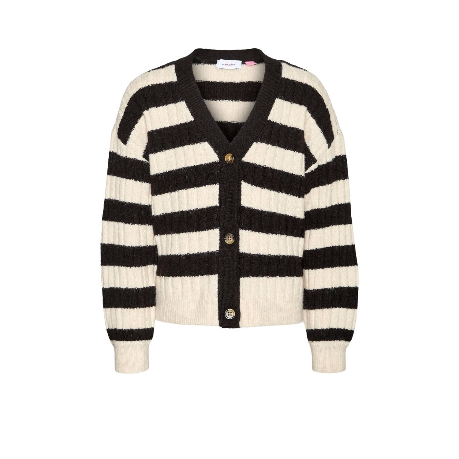 VERO MODA GIRL gestreept vest van gerecycled polyester zwart wit Streep 134 140