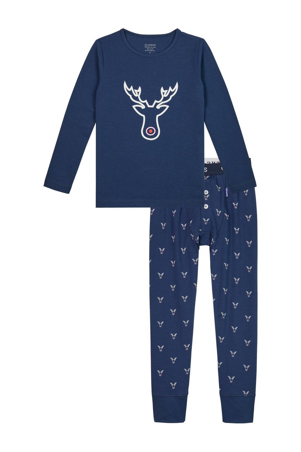 pyjama Rudolph met all over print blauw