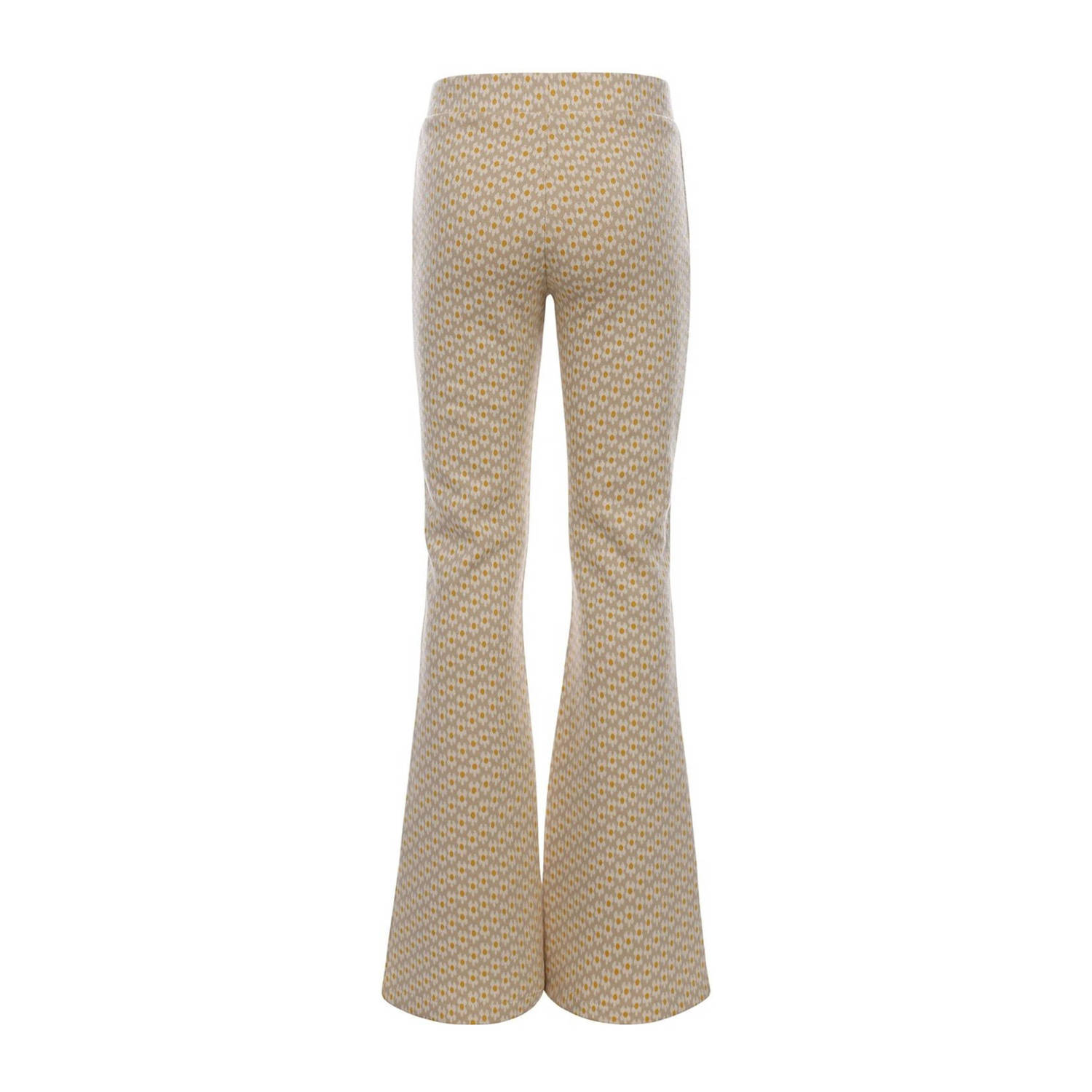 LOOXS little gebloemde flared broek zand ecru oker