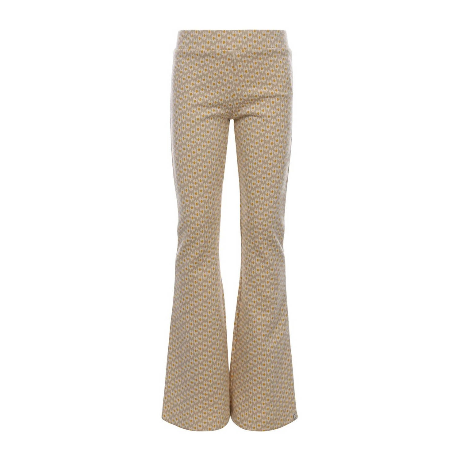 LOOXS little gebloemde flared broek zand ecru oker Beige Meisjes Polyester 116