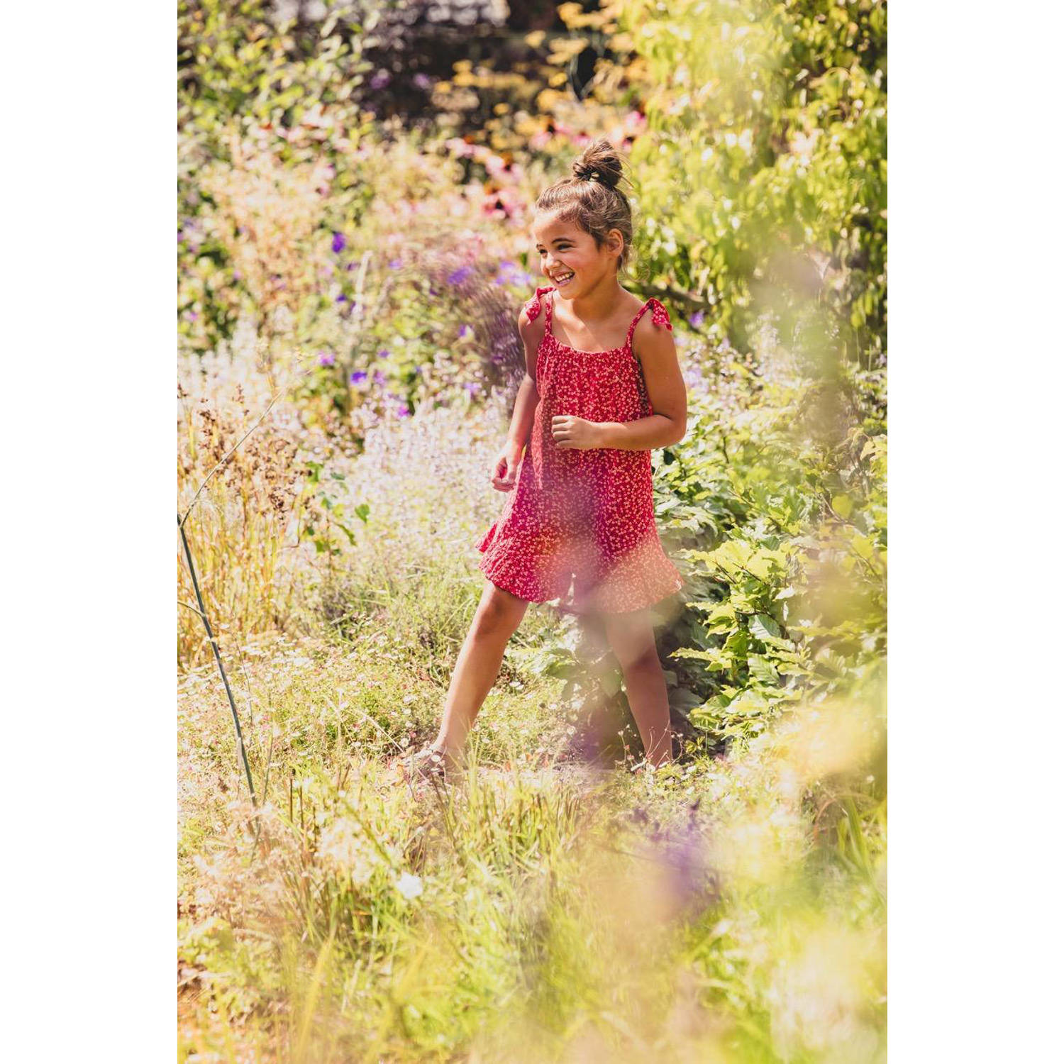 LOOXS little gebloemde jumpsuit rood