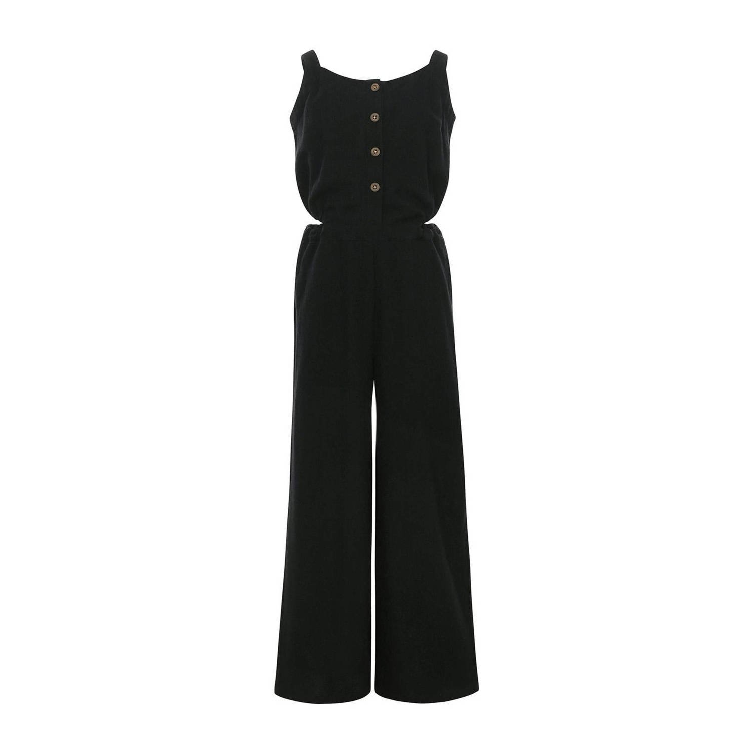 LOOXS 10sixteen jumpsuit zwart Meisjes Viscose Ronde hals Effen 170 176