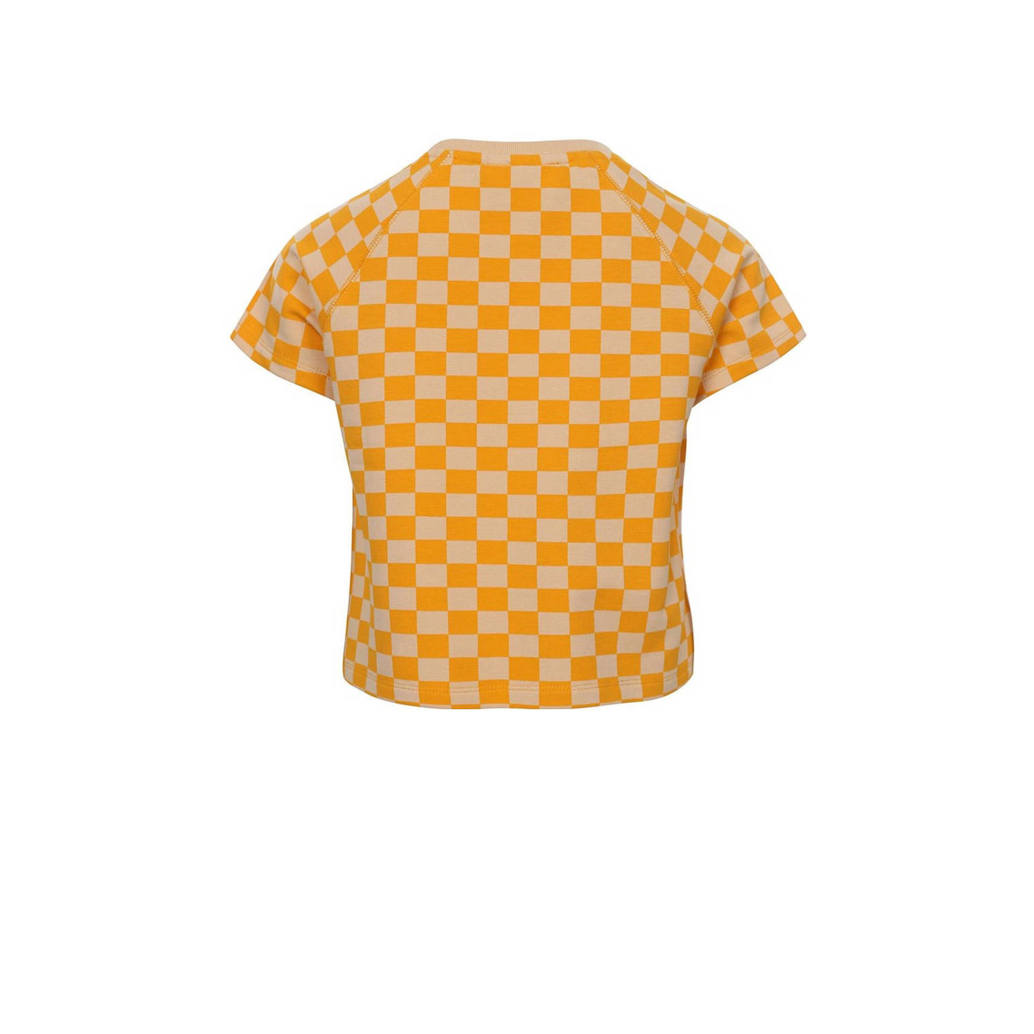 LOOXS little geruite top geel oranje