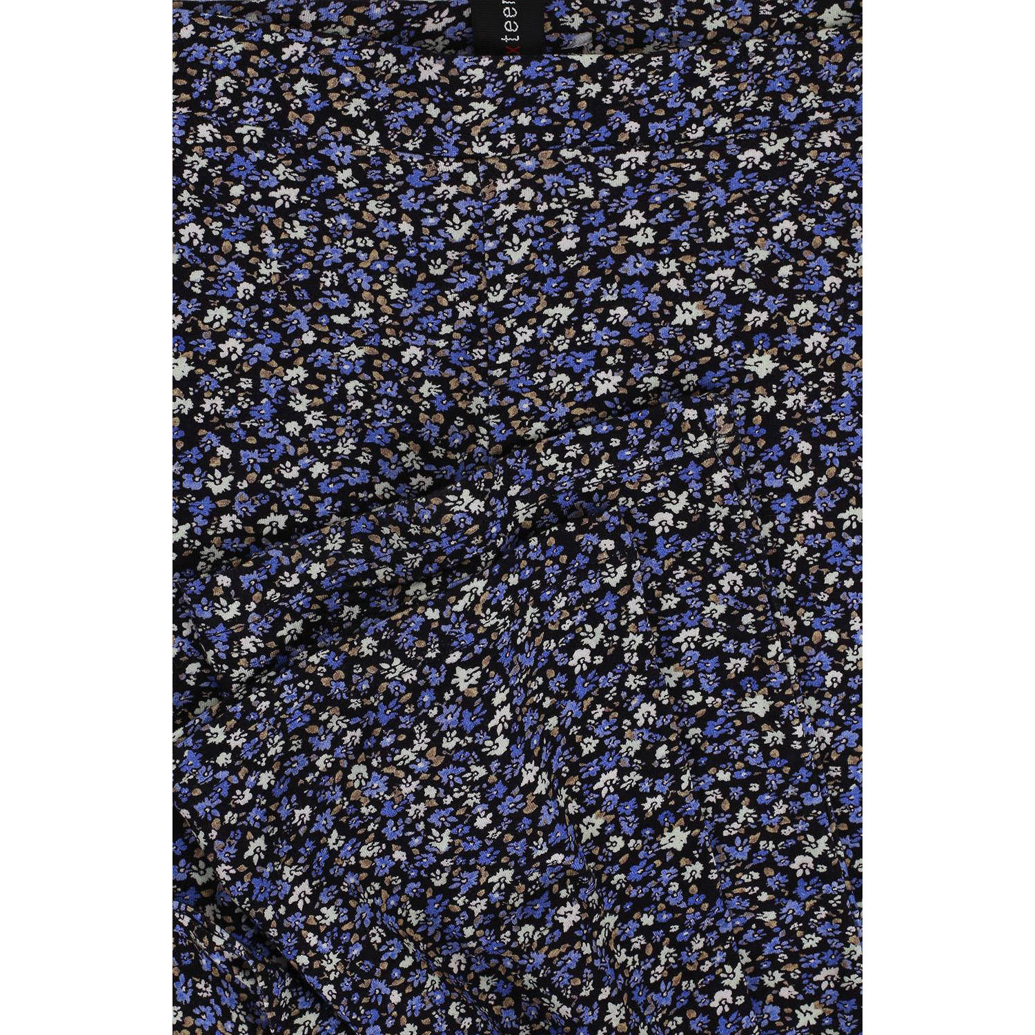 LOOXS 10sixteen gebloemde flared broek donkerblauw blauw ecru