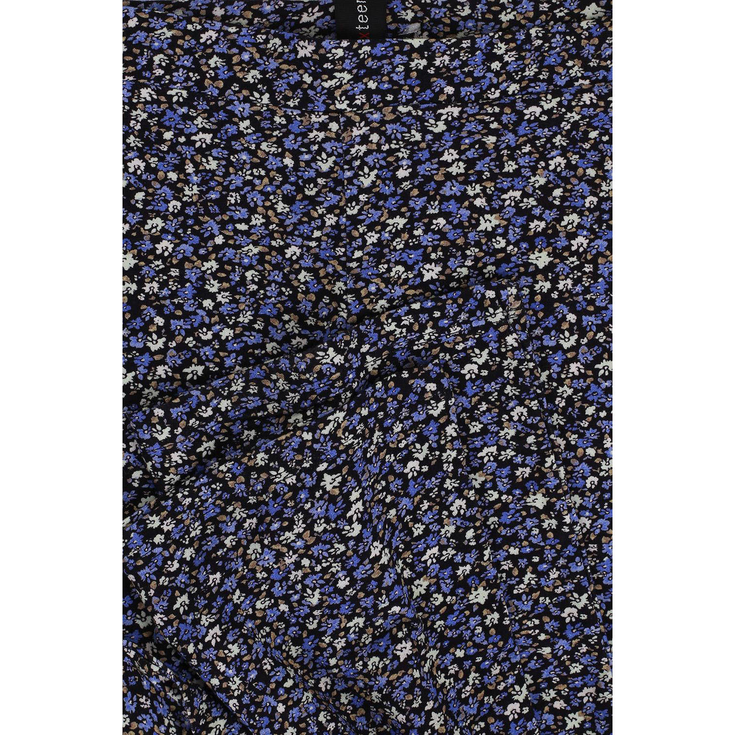 LOOXS 10sixteen gebloemde flared broek donkerblauw blauw ecru
