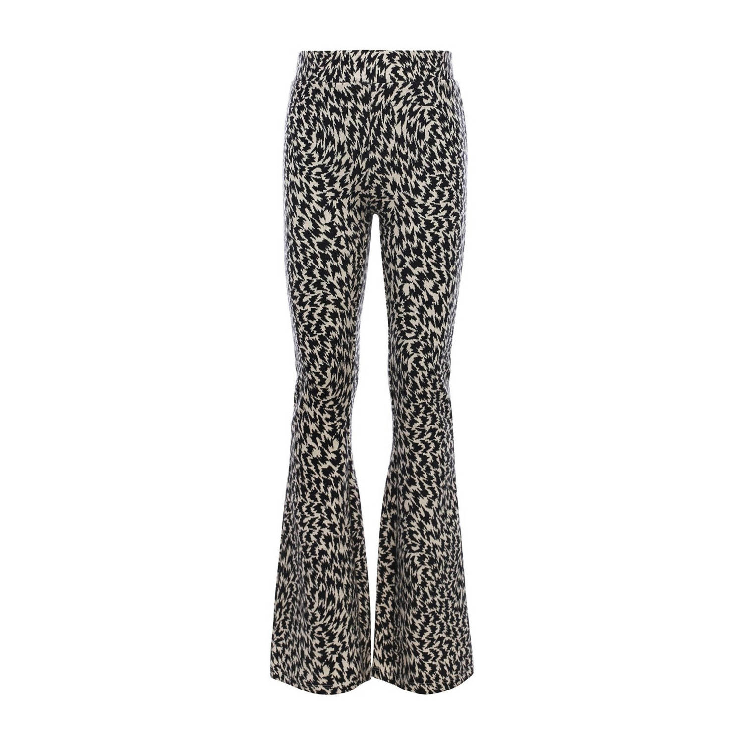 LOOXS 10sixteen flared broek met all over print grijs zwart Meisjes Stretchkatoen 170 176