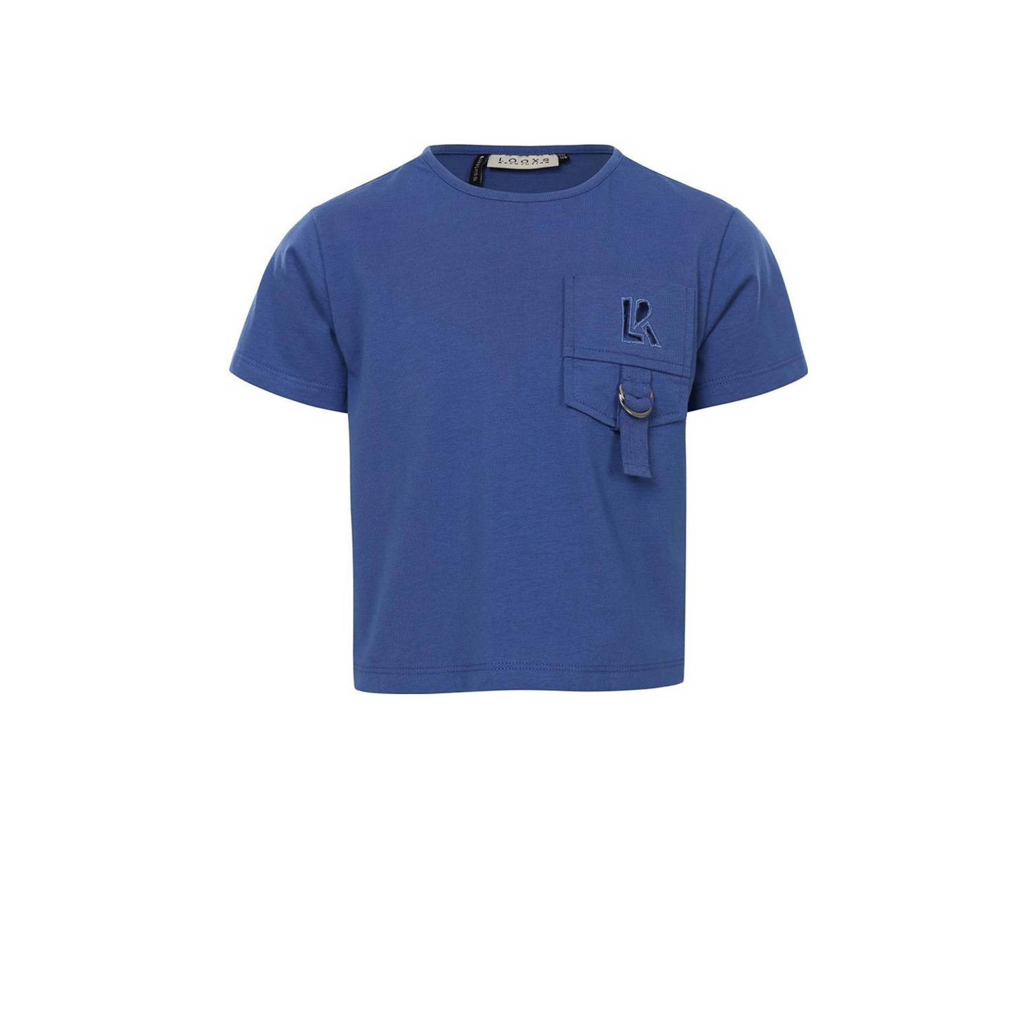 LOOXS 10sixteen T-shirt middenblauw Meisjes Katoen Ronde hals Effen 128