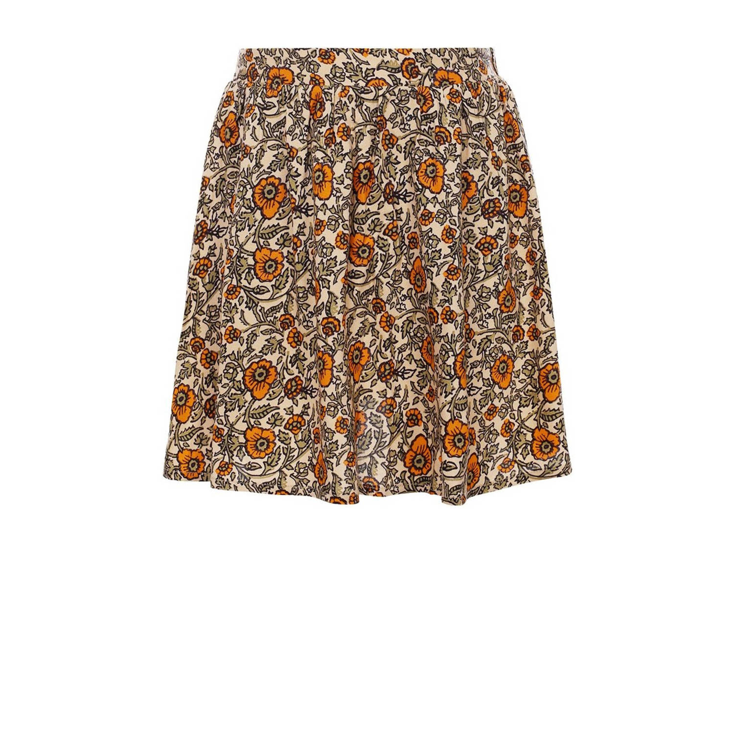 LOOXS little gebloemde rok bruin oranje Meisjes Viscose Bloemen 128