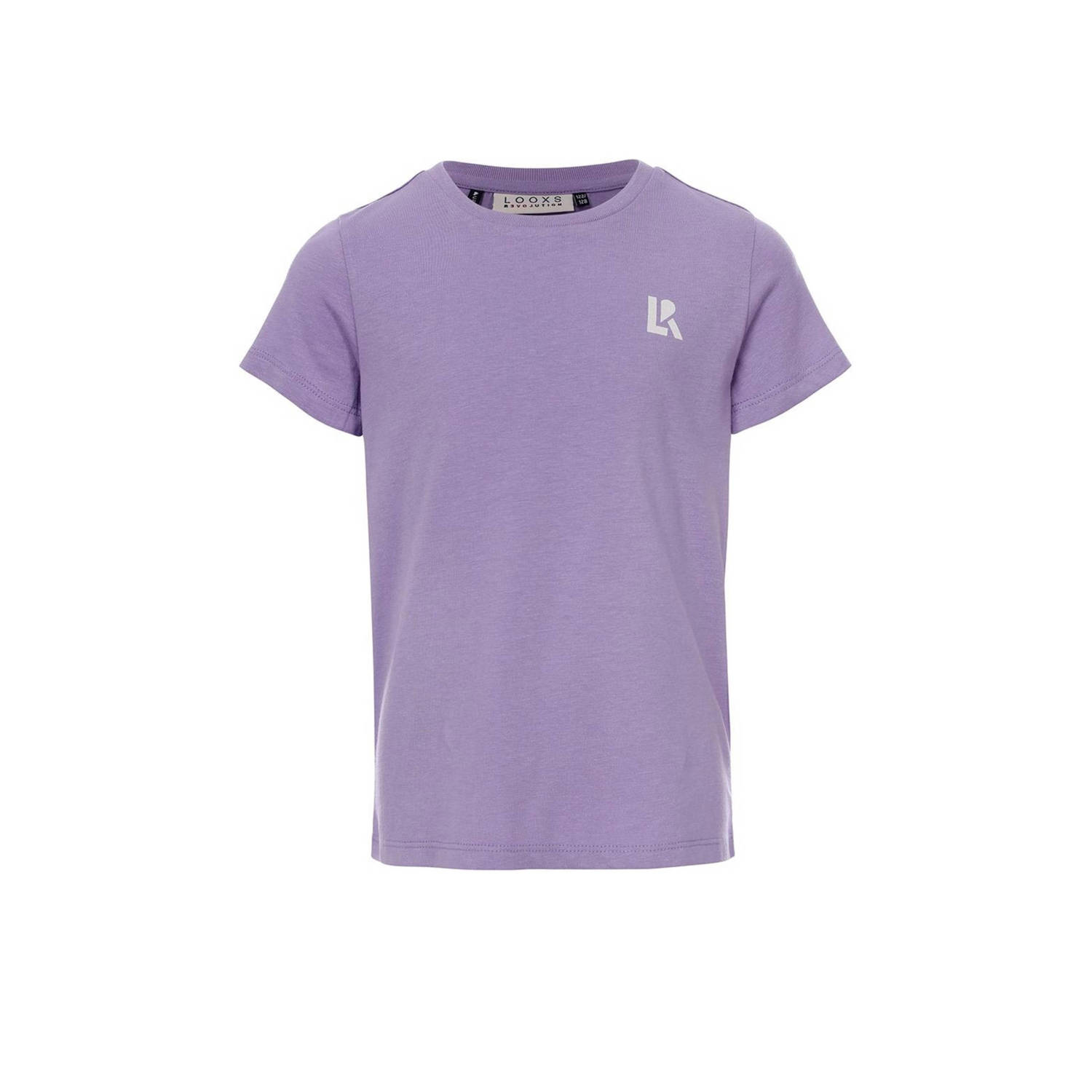 LOOXS 10sixteen T-shirt met backprint lila Paars Meisjes Katoen Ronde hals 128