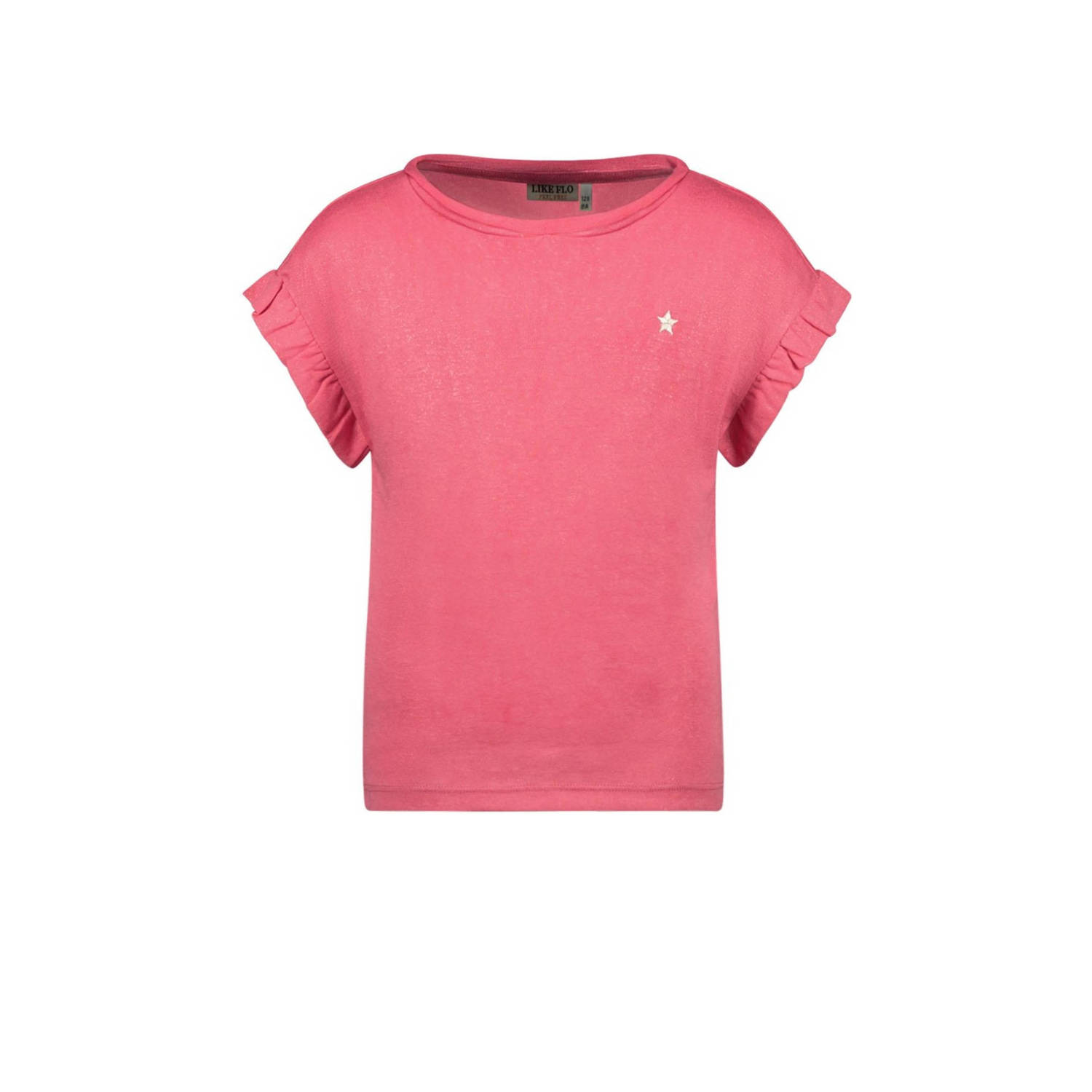 LIKE FLO Meisjes Tops & T-shirts Metallic Slub Jersey Tee Roze