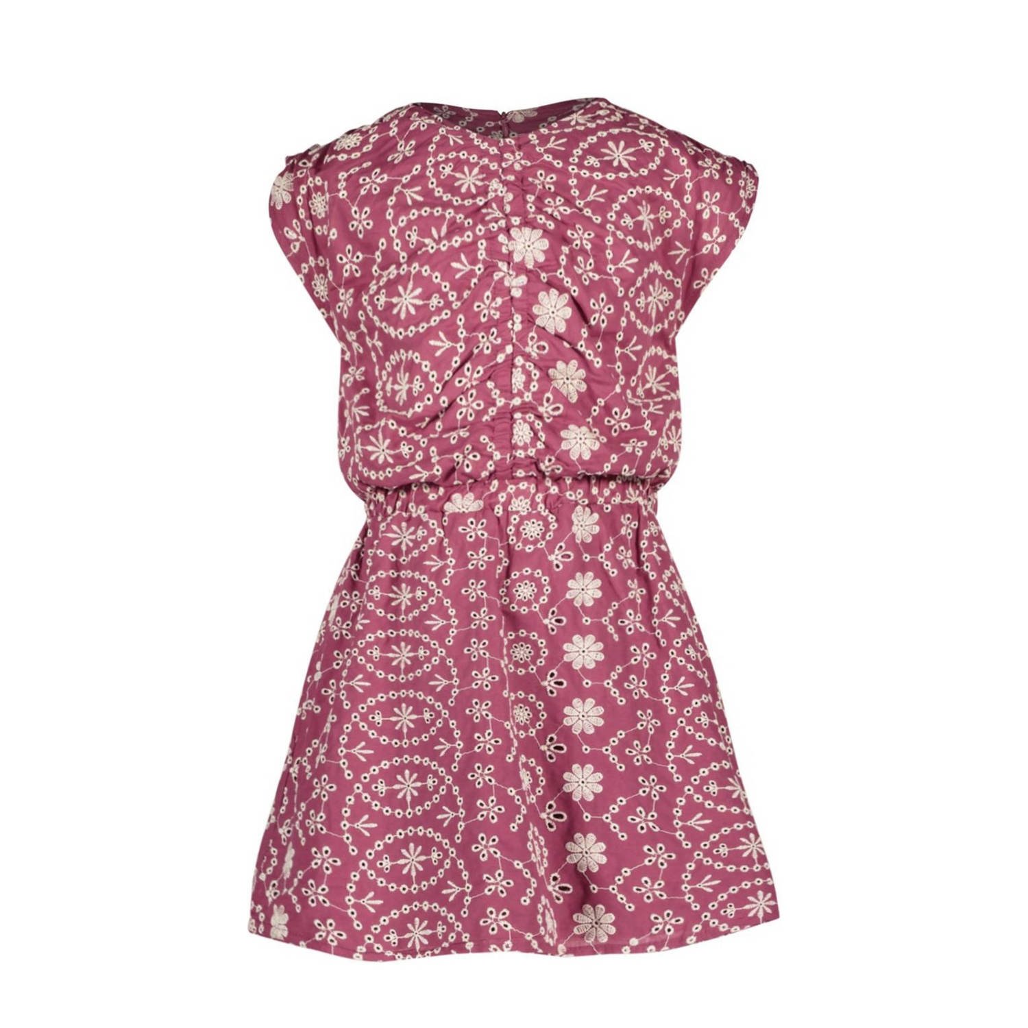 Like Flo jurk met all over print paars ecru Meisjes Katoen V-hals All over print 122