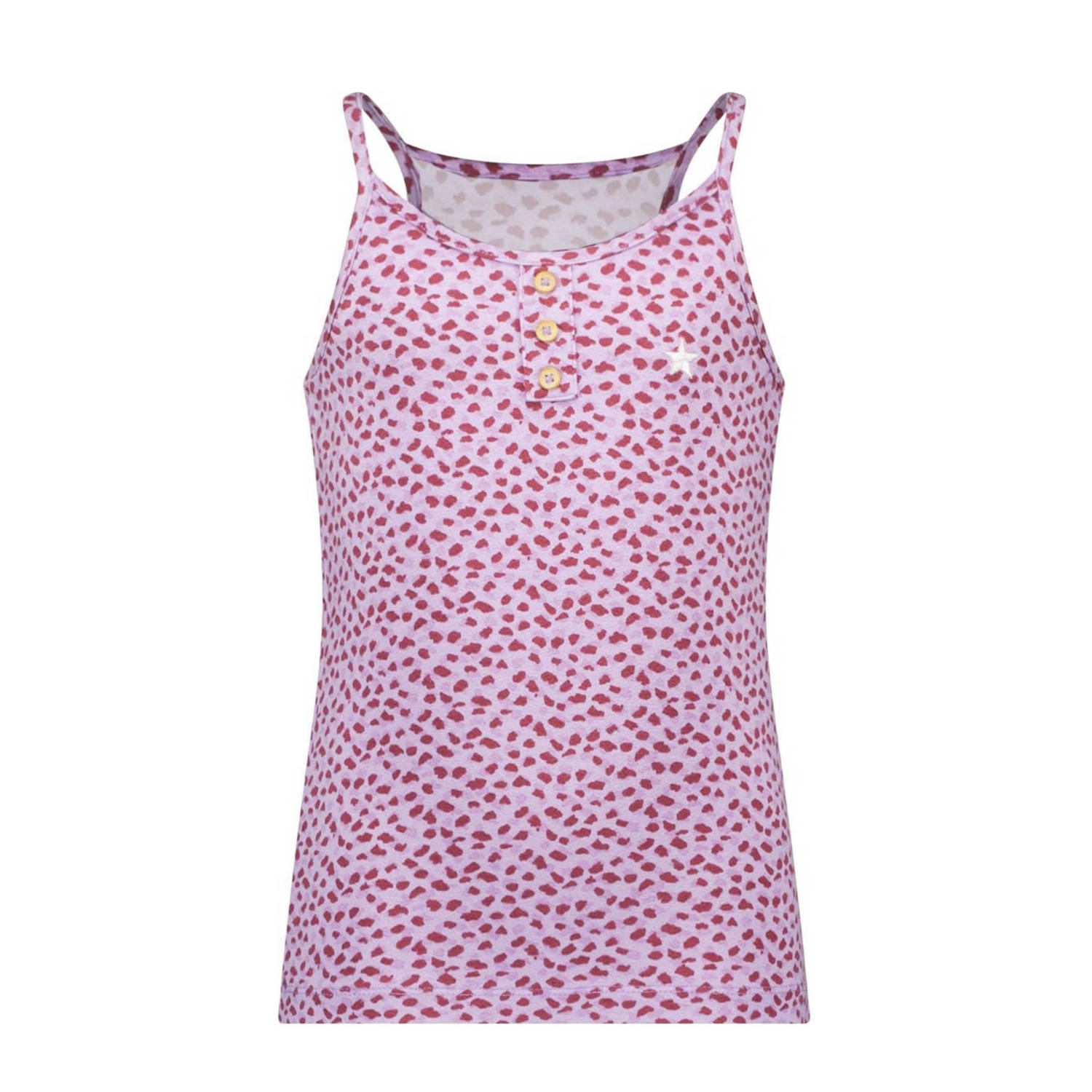 Like Flo singlet met all over print lila paars Meisjes Katoen Ronde hals 104