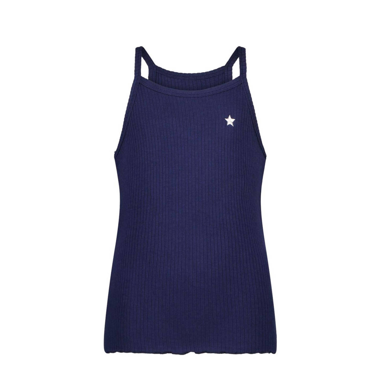 Like Flo singlet donkerblauw Meisjes Viscose Ronde hals Effen 104