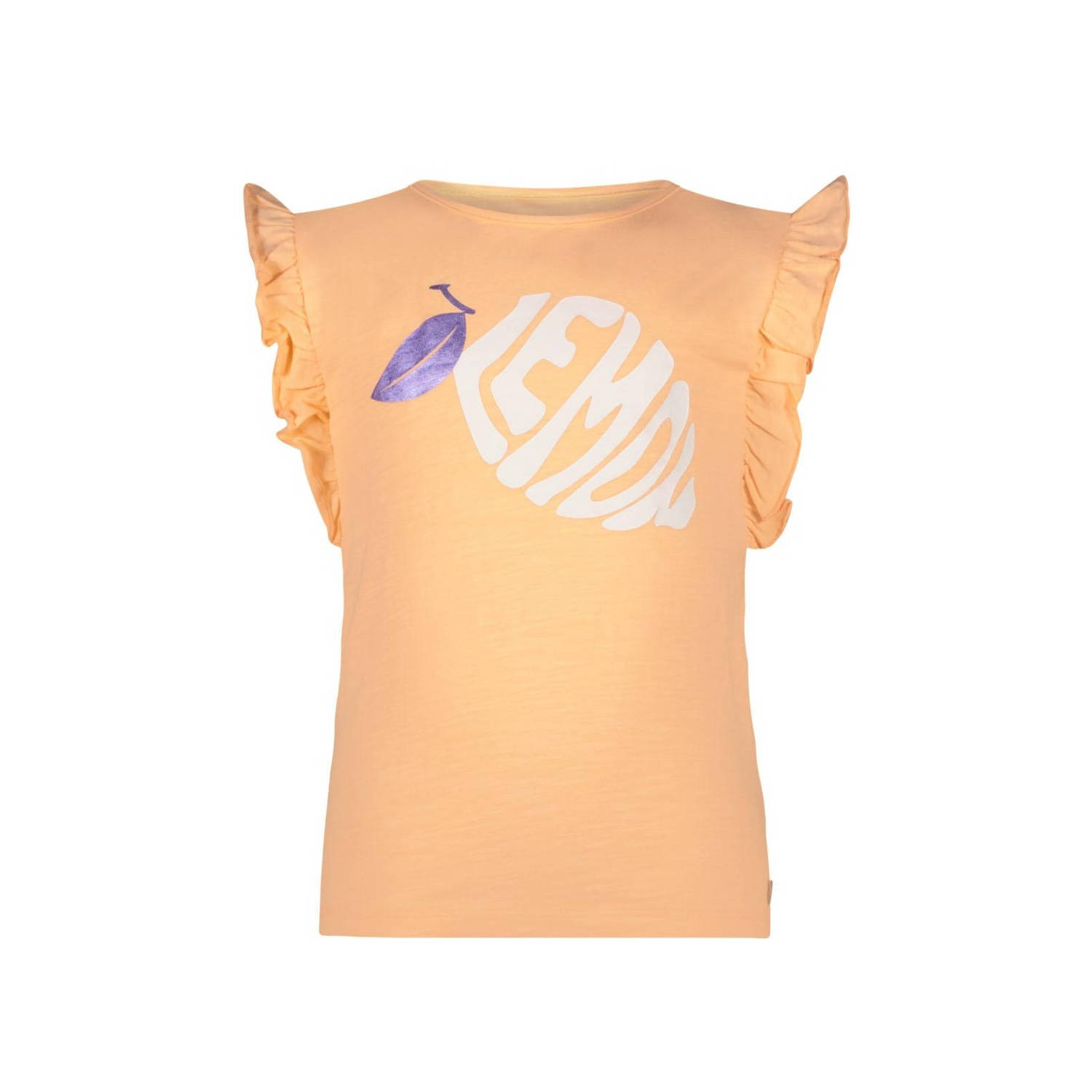 Like Flo T-shirt met printopdruk lichtroze Oranje Meisjes Katoen Ronde hals 104