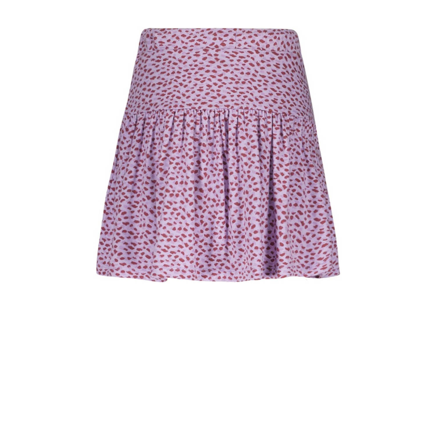 Like Flo rok met all over print en plooien lila paars