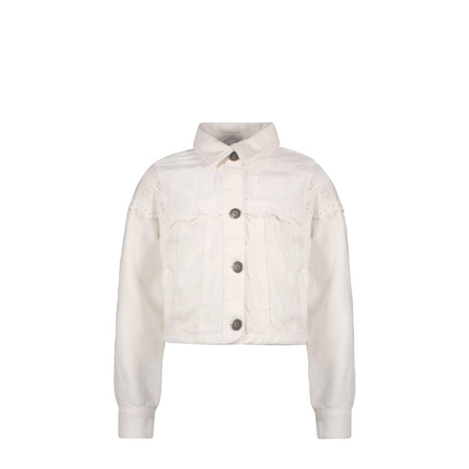 Like Flo spijkerjas wit Meisjes Denim Klassieke kraag Effen 122