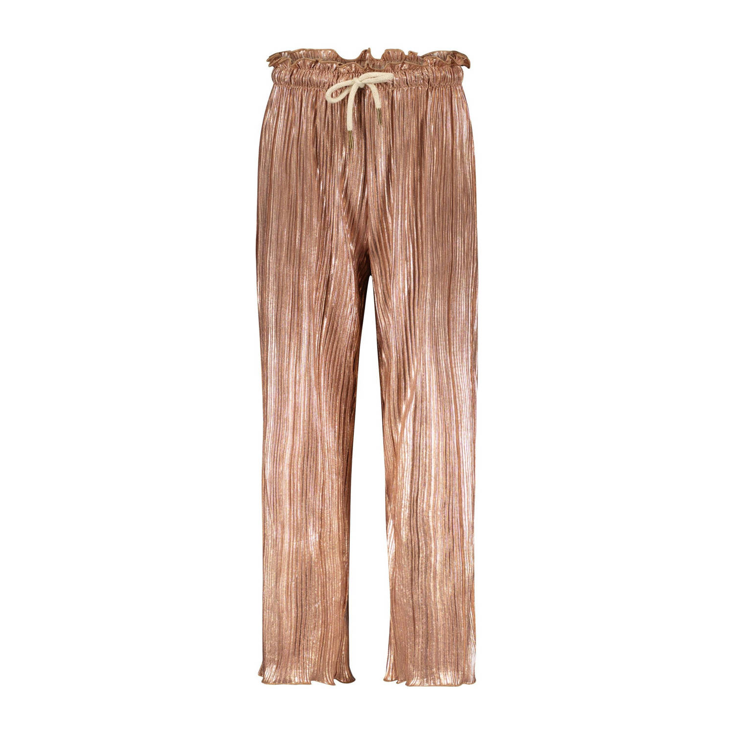 Like Flo metallic straight fit broek oudroze Meisjes Polyester Effen 116