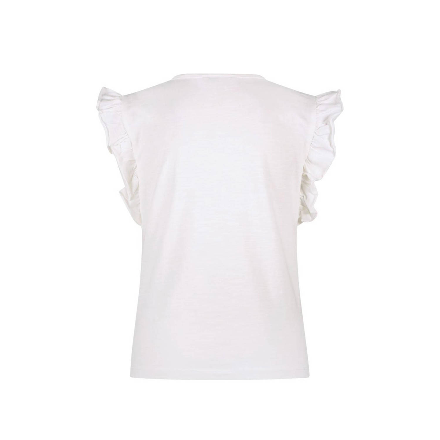 Like Flo T-shirt met printopdruk wit