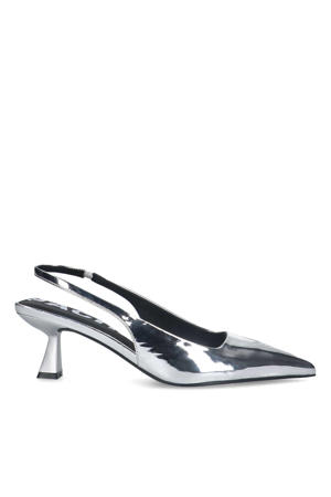 slingback pumps zilver metallic