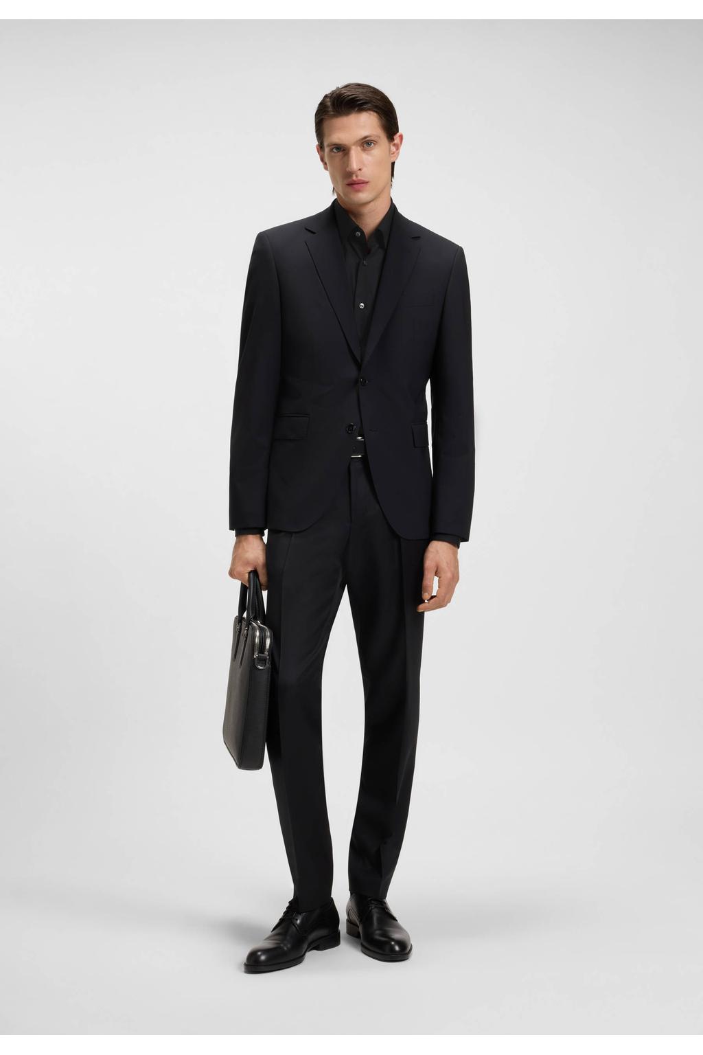 BOSS slim fit overhemd H-HANK black