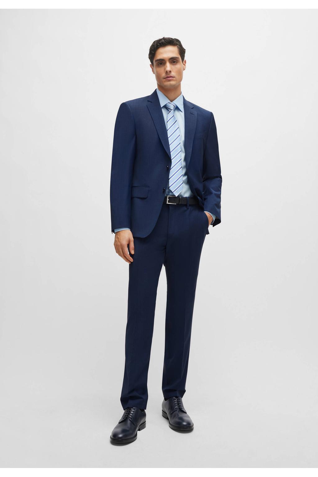 BOSS slim fit overhemd H-HANK light/pastel blue