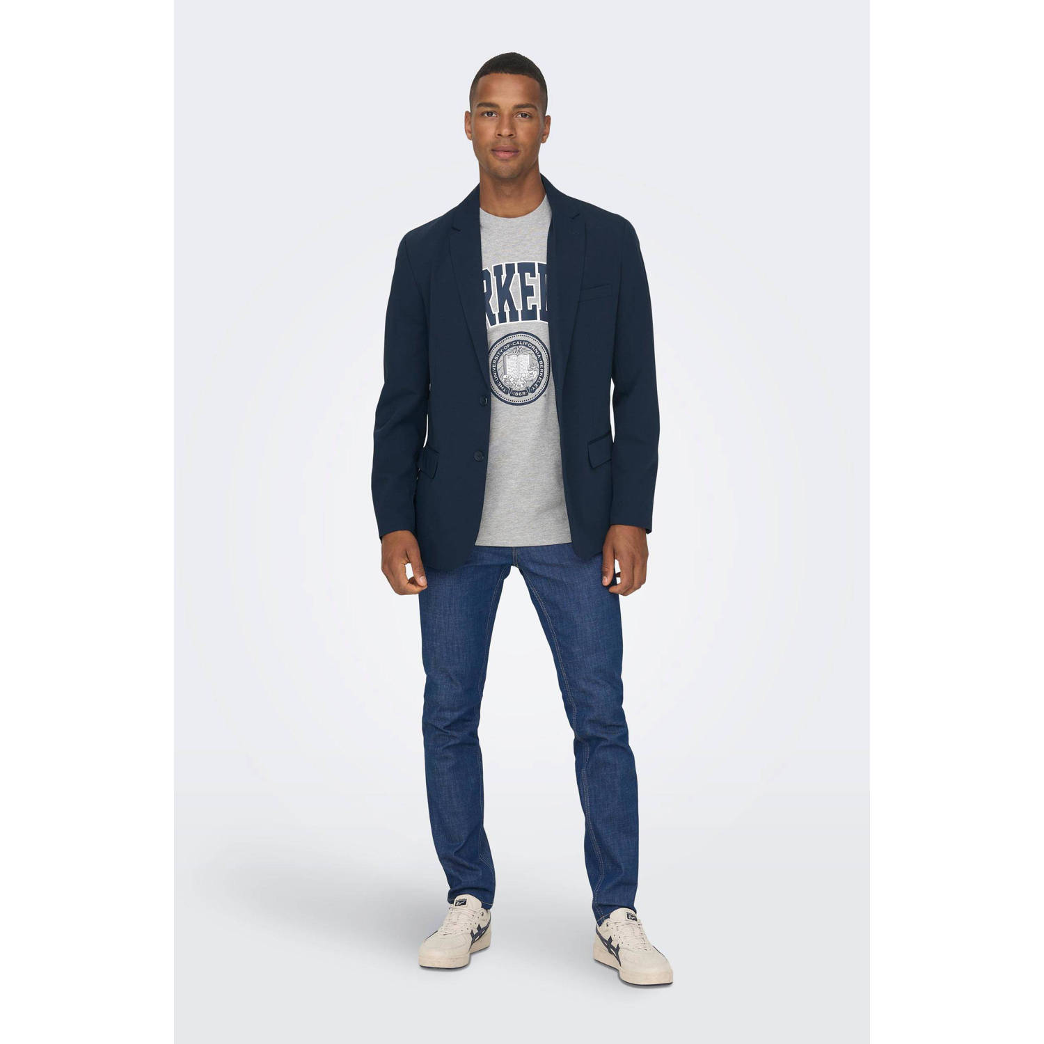 ONLY & SONS slim fit colbert ONSEVE donkerblauw